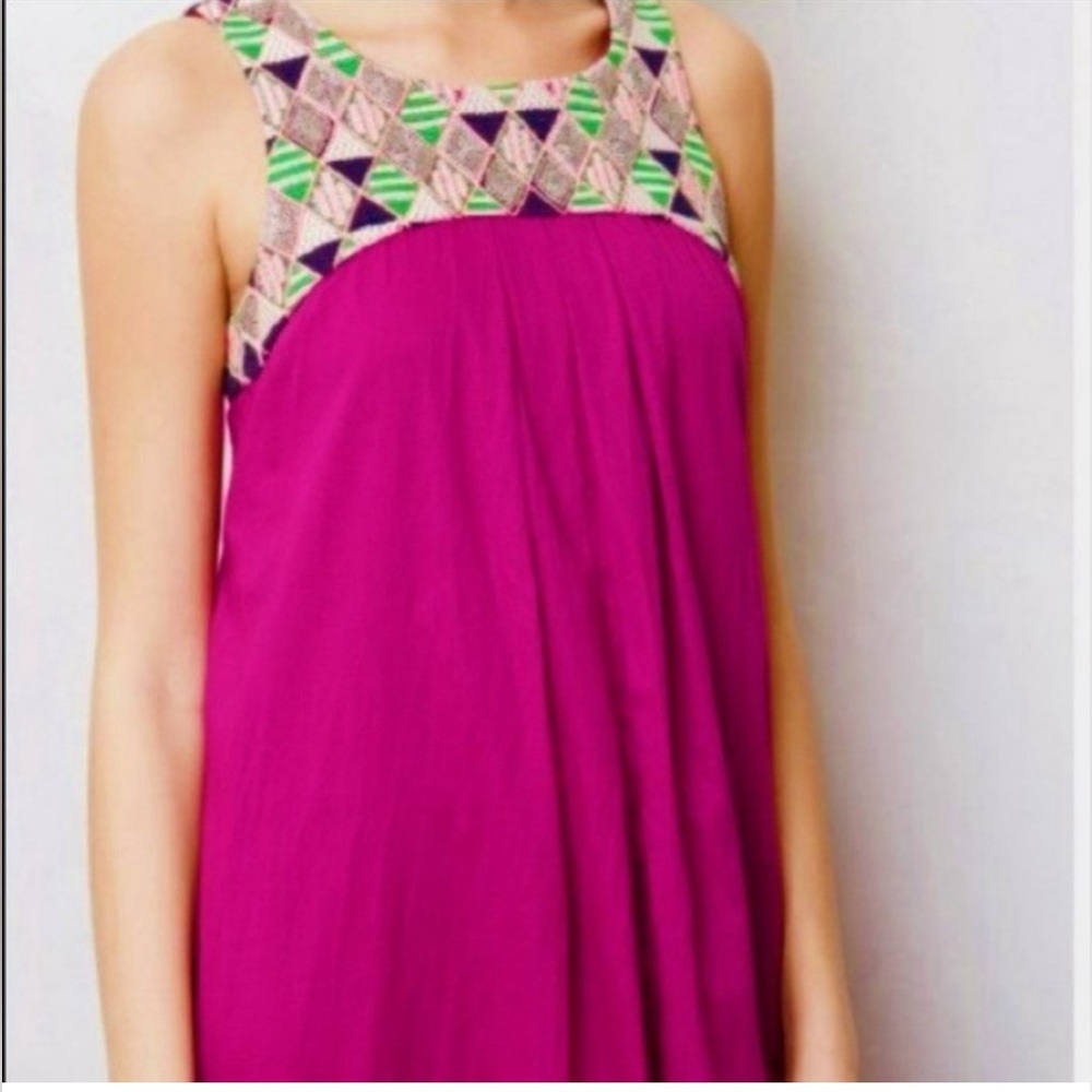 EUC Anthropologie Maeve embroidered and beaded maxi dress Small petite.